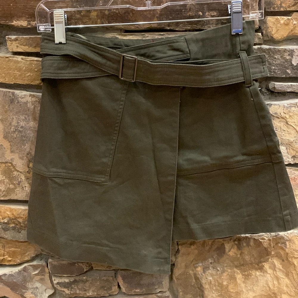AKIRA Chicago army green wrap mini skirt. Size small